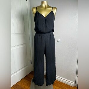 Parker Black Silk Sleeveless Spaghetti Strap V-Neck Jumpsuit XS